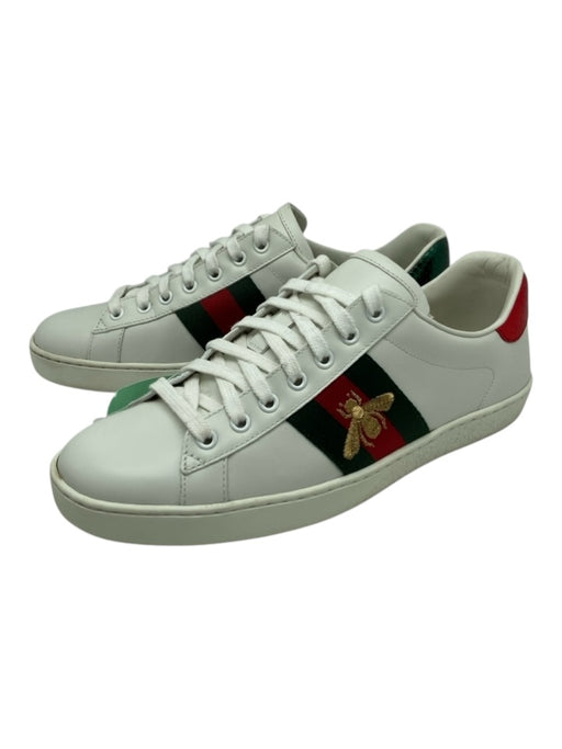 Gucci Shoe Size 7.5 White Leather Solid Sneaker Men's Shoes 7.5