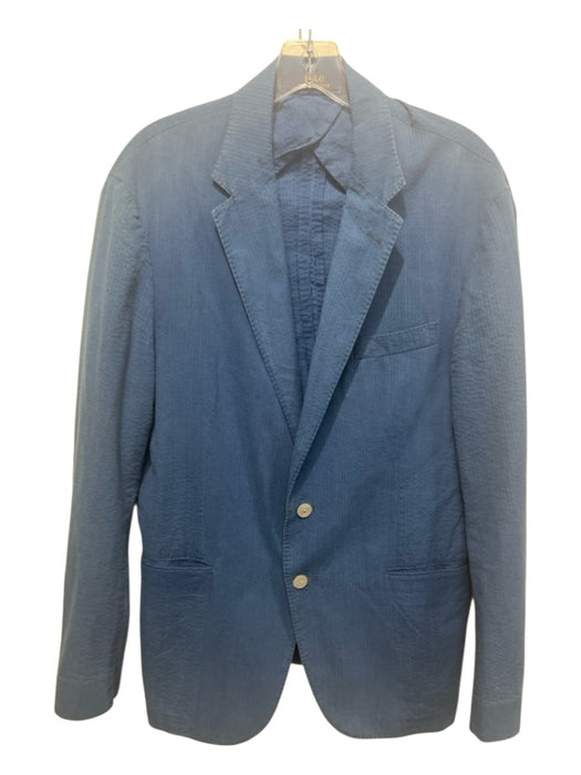 Polo Blue Cotton Solid 2 Button Men's Blazer 42R