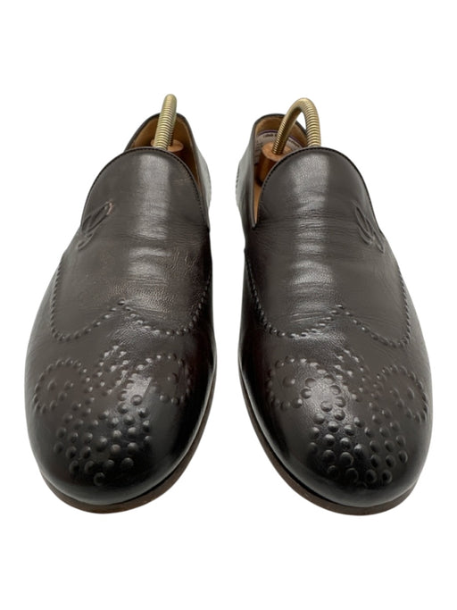 Gucci Shoe Size 8 Dark Brown Leather Solid Slip On Men's Shoes 8