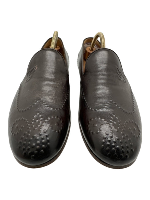 Gucci Shoe Size 8 Dark Brown Leather Solid Slip On Men's Shoes 8