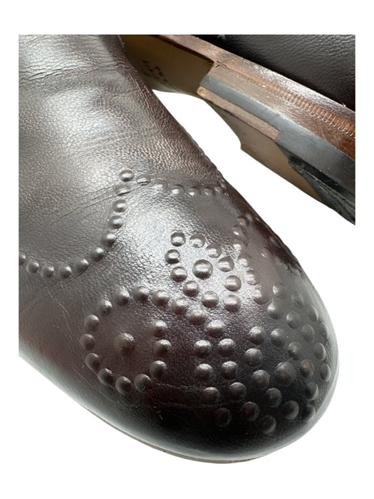 Gucci Shoe Size 8 Dark Brown Leather Solid Slip On Men's Shoes 8