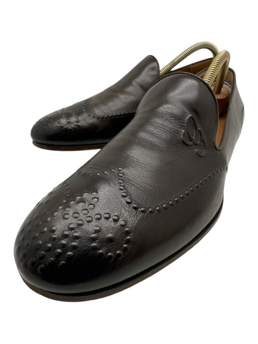 Gucci Shoe Size 8 Dark Brown Leather Solid Slip On Men's Shoes 8