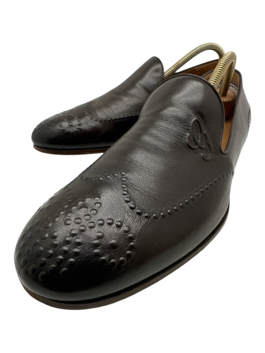 Gucci Shoe Size 8 Dark Brown Leather Solid Slip On Men's Shoes 8