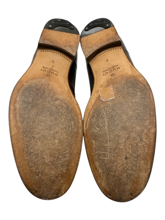 Gucci Shoe Size 8 Dark Brown Leather Solid Slip On Men's Shoes 8