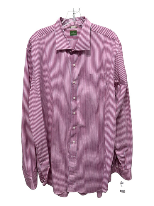 Sid Mashburn Size XL Red & White Cotton Striped Button up Long Sleeve Shirt Red & White / XL