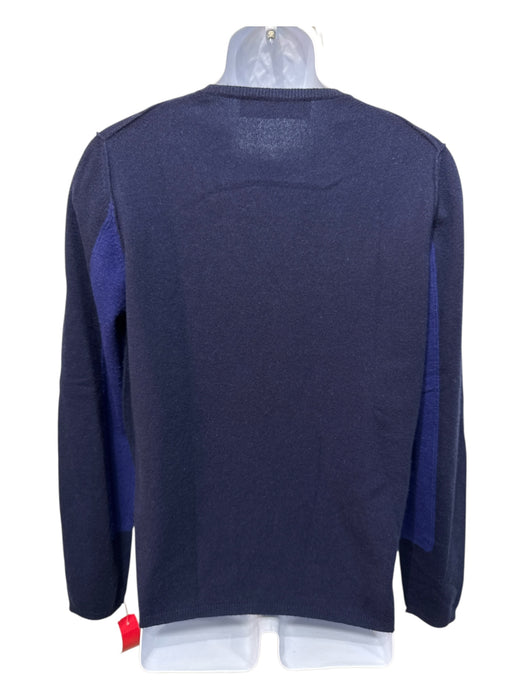 Marni Size 48 Blue Wool Solid V Neck Men's Sweater Blue / 48