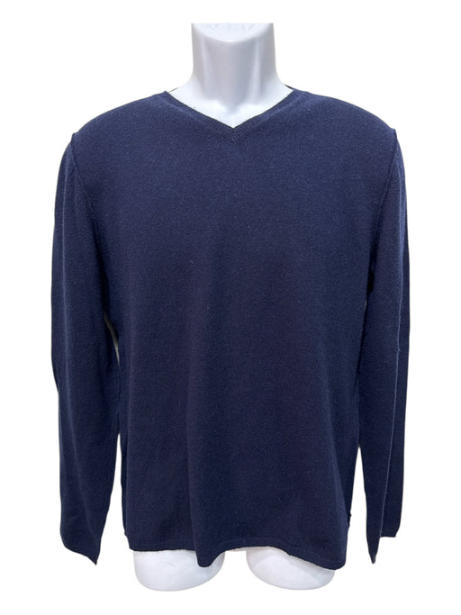 Marni Size 48 Blue Wool Solid V Neck Men's Sweater Blue / 48