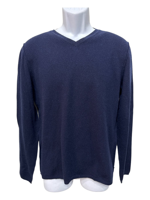 Marni Size 48 Blue Wool Solid V Neck Men's Sweater Blue / 48