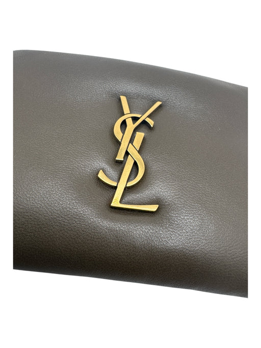 Saint Laurent Like New Brown Leather Solid Case Inc. Men's Wallet Brown