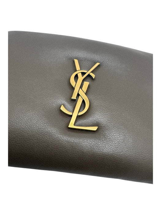 Saint Laurent Like New Brown Leather Solid Case Inc. Men's Wallet Brown