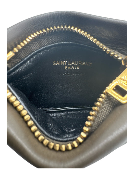 Saint Laurent Like New Brown Leather Solid Case Inc. Men's Wallet Brown