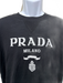 Prada Size 52 Black & White Wool logo Knit T Shirt Men's Short Sleeve Black & White / 52