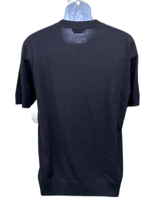 Prada Size 52 Black & White Wool logo Knit T Shirt Men's Short Sleeve Black & White / 52
