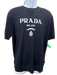 Prada Size 52 Black & White Wool logo Knit T Shirt Men's Short Sleeve Black & White / 52