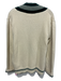 Valentino Size L Beige & Green Wool Blend Varsity V Neck Dog Men's Sweater Beige & Green / L