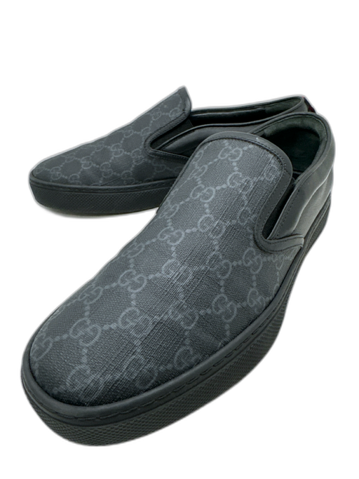 Gucci Shoe Size 8 Black Leather Guccissima Sneaker Men's Shoes Black / 8