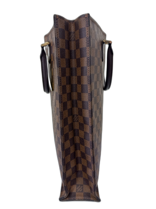 Louis Vuitton Vintage Brown Print Coated Canvas Damier Ebene Top Handle Tote Bag Brown Print