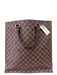 Louis Vuitton Vintage Brown Print Coated Canvas Damier Ebene Top Handle Tote Bag Brown Print