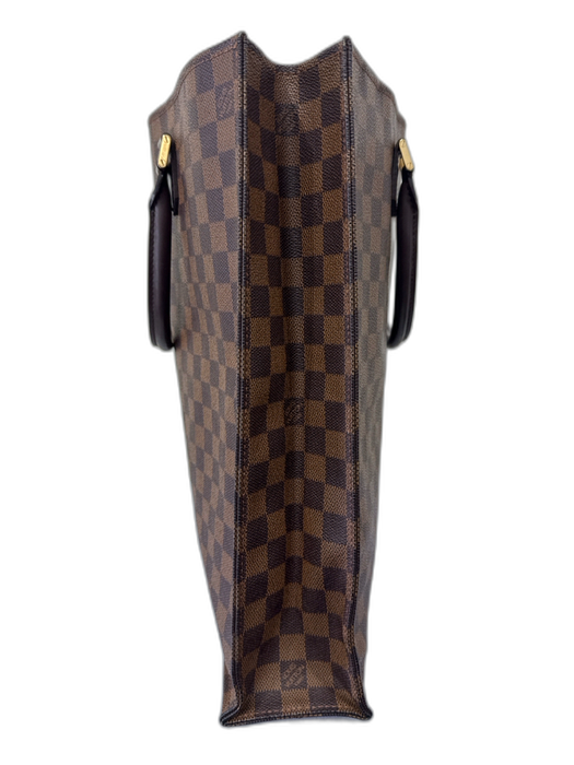 Louis Vuitton Vintage Brown Print Coated Canvas Damier Ebene Top Handle Tote Bag Brown Print