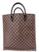 Louis Vuitton Vintage Brown Print Coated Canvas Damier Ebene Top Handle Tote Bag Brown Print