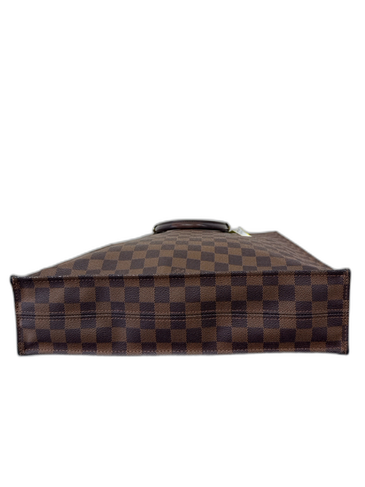 Louis Vuitton Vintage Brown Print Coated Canvas Damier Ebene Top Handle Tote Bag Brown Print