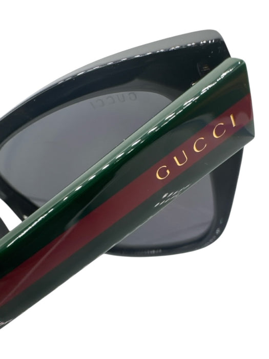 Gucci Case Incl Black, Green, Red Acetate Web Sunglasses Black, Green, Red