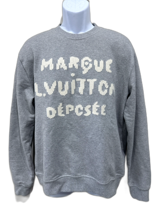 Louis Vuitton Size L Gray Cotton Blend Graphic Sweatshirt Gray / L