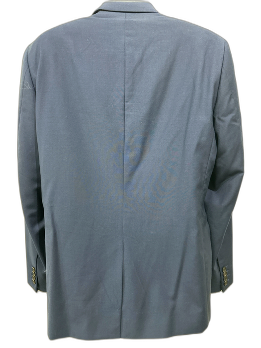 Sandro AS IS Navy Blue Polyester Solid 2 Button Men's Blazer Navy Blue / 52