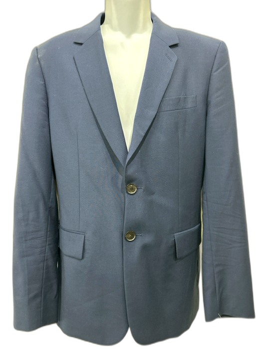 Sandro AS IS Navy Blue Polyester Solid 2 Button Men's Blazer Navy Blue / 52