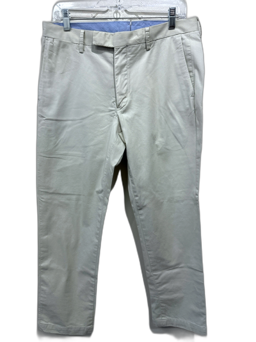 Polo Size Est M Light Beige Cotton Solid Zip Fly Men's Pants Light Beige / Est M