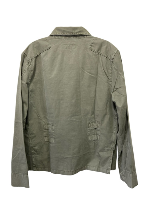 Polo Size M Green Cotton Solid Button Up Military Men's Long Sleeve Shirt Green / M