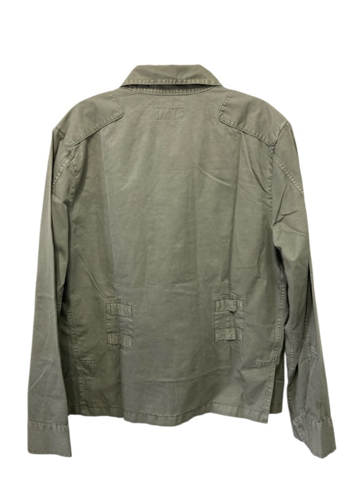 Polo Size M Green Cotton Solid Button Up Military Men's Long Sleeve Shirt Green / M