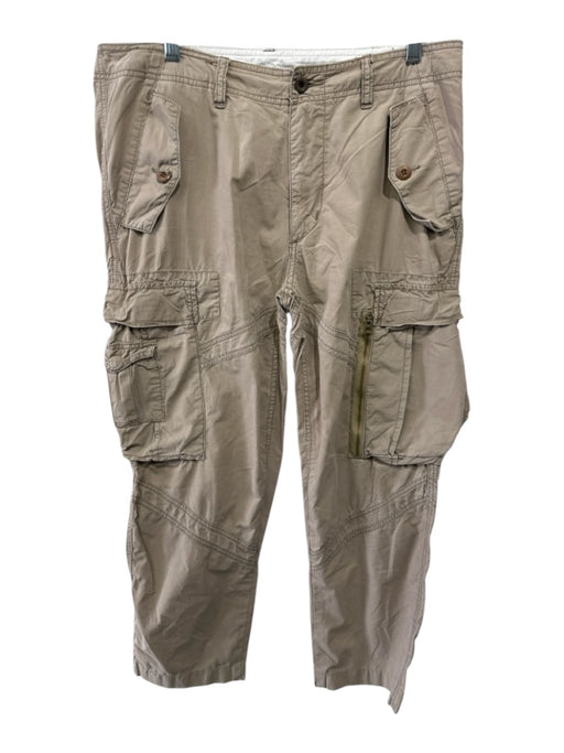 Polo Size Est 32 Beige Cotton Solid Cargo Pocket Zipper Detail Men's Pants Beige / Est 32