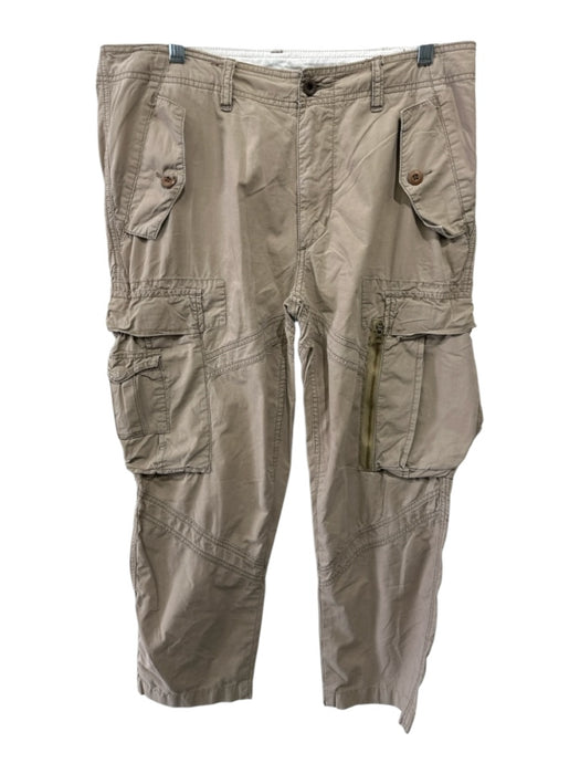 Polo Size Est 32 Beige Cotton Solid Cargo Pocket Zipper Detail Men's Pants Beige / Est 32