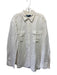 Polo Size L White Linen Blend Solid Button Up Front Pockets Long Sleeve Shirt White / L