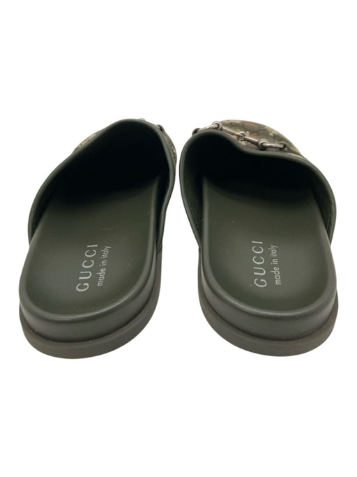 Gucci Shoe Size 7.5 Green & Brown Canvas Guccissima Camo Clog Men's Shoes Green & Brown / 7.5