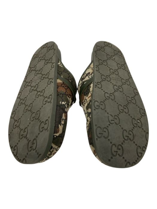 Gucci Shoe Size 7.5 Green & Brown Canvas Guccissima Camo Clog Men's Shoes Green & Brown / 7.5