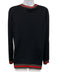 Gucci Size Large Navy, Red, Green Wool Long Sleeve Stripe Faux Pearl Cardigan Navy, Red, Green / Large