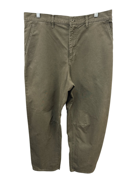 Nili Lotan Size 34 Olive Green Cotton Solid Men's Pants Olive Green / 34