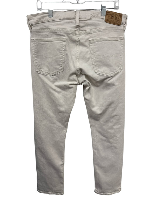 Polo Size 34 White Cotton Blend Solid Jean Men's Pants White / 34