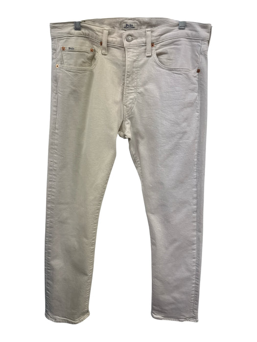 Polo Size 34 White Cotton Blend Solid Jean Men's Pants White / 34