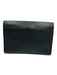 Yves Saint Laurent Black Leather Flap Logo Envelope Clutch Bag Black / Small