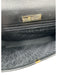 Yves Saint Laurent Black Leather Flap Logo Envelope Clutch Bag Black / Small