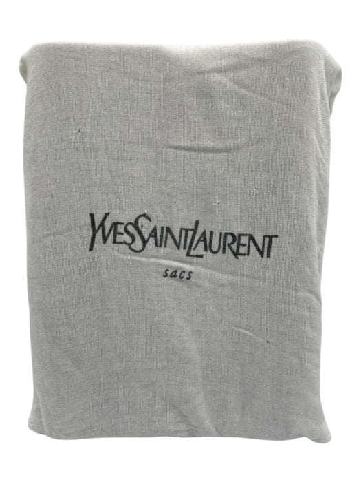 Yves Saint Laurent Black Leather Flap Logo Envelope Clutch Bag Black / Small