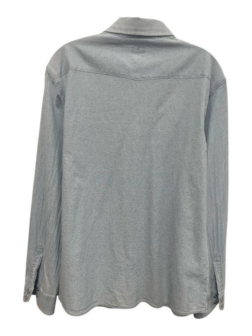 Quaker Marine Supply Size L Light Wash Cotton Solid Western Long Sleeve Shirt Light Wash / L