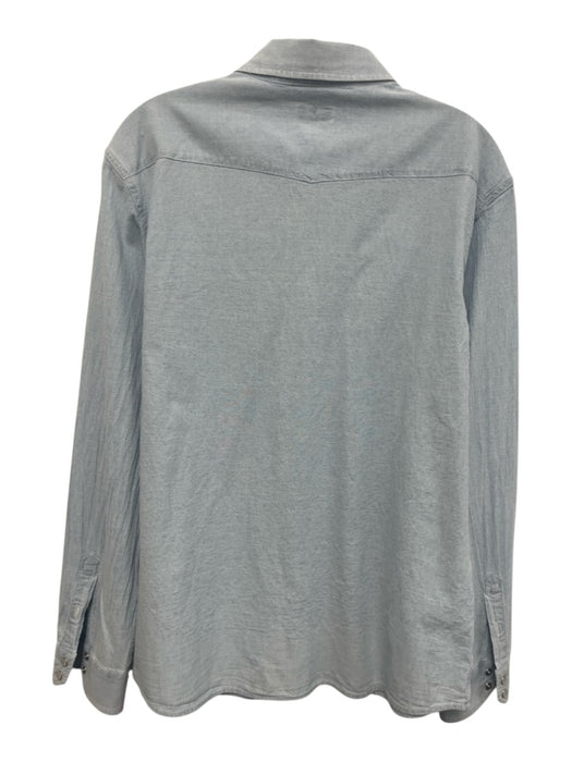 Quaker Marine Supply Size L Light Wash Cotton Solid Western Long Sleeve Shirt Light Wash / L