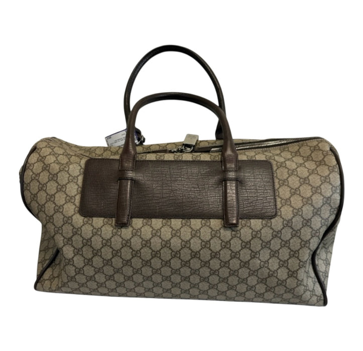 Gucci Minor Wear Tan Leather Guccissima Duffle Men's Bag Tan