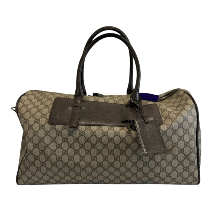 Gucci Minor Wear Tan Leather Guccissima Duffle Men's Bag Tan