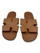 Hermes Shoe Size 42 Tan Leather Solid Sandal Men's Shoes Tan / 42