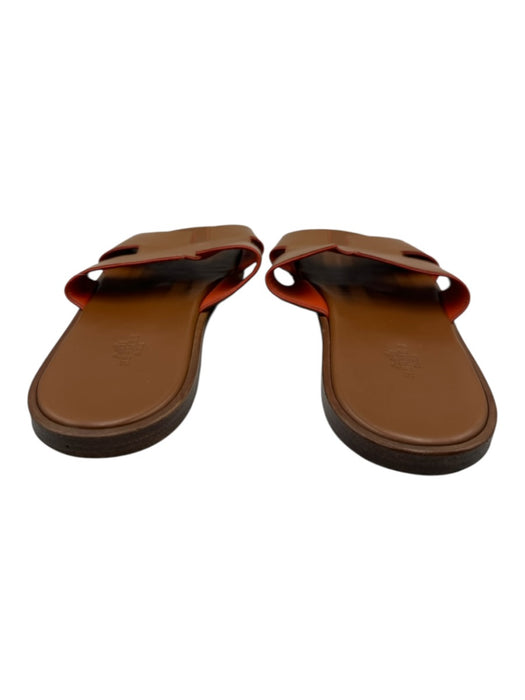 Hermes Shoe Size 42 Tan Leather Solid Sandal Men's Shoes Tan / 42